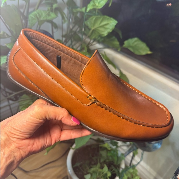 Perry Ellis Brown Faux Leather Men's  Slip-On Driver Loafers - Picture 9 of 12